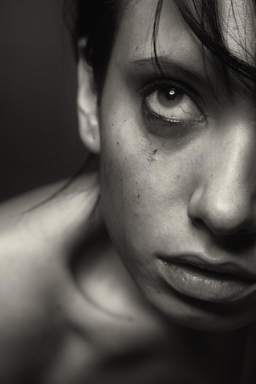 Eyes, black, neck, focus. Portrait photograph by Michael Schmidt, finalist in the Shoot The Frame Portrait photography award, July 2012