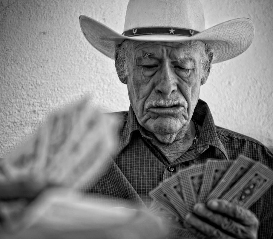 Man, old, hat, white. Portrait photograph by Gary Geiger, finalist in the Shoot The Frame Portrait photography award, August 2012