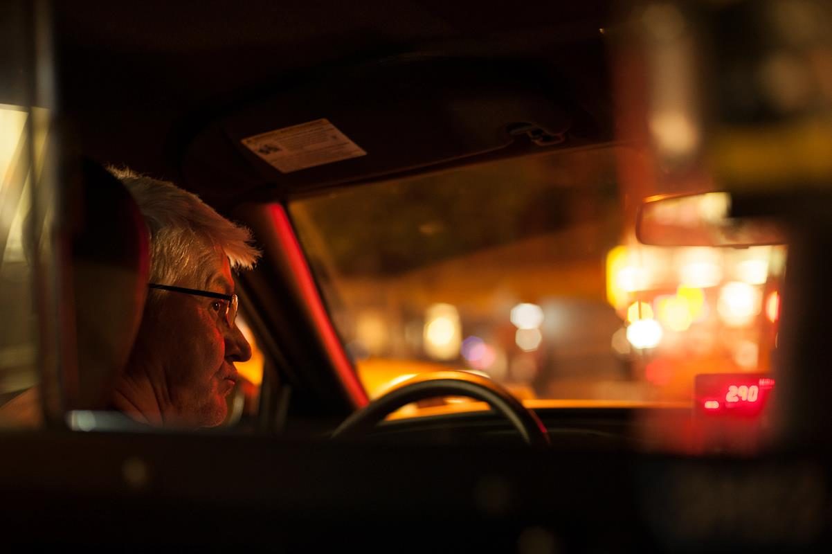 Man, drive, car, lights. Portrait photograph by Ian Tuttle, finalist in the Shoot The Frame Portrait photography award, September 2012