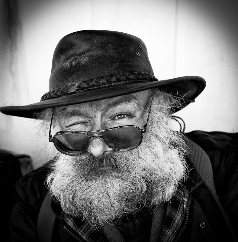 Hat, beard, glasses, old. Portrait photograph by Kieron Wise, finalist in the Shoot The Frame Portrait photography award, September 2012