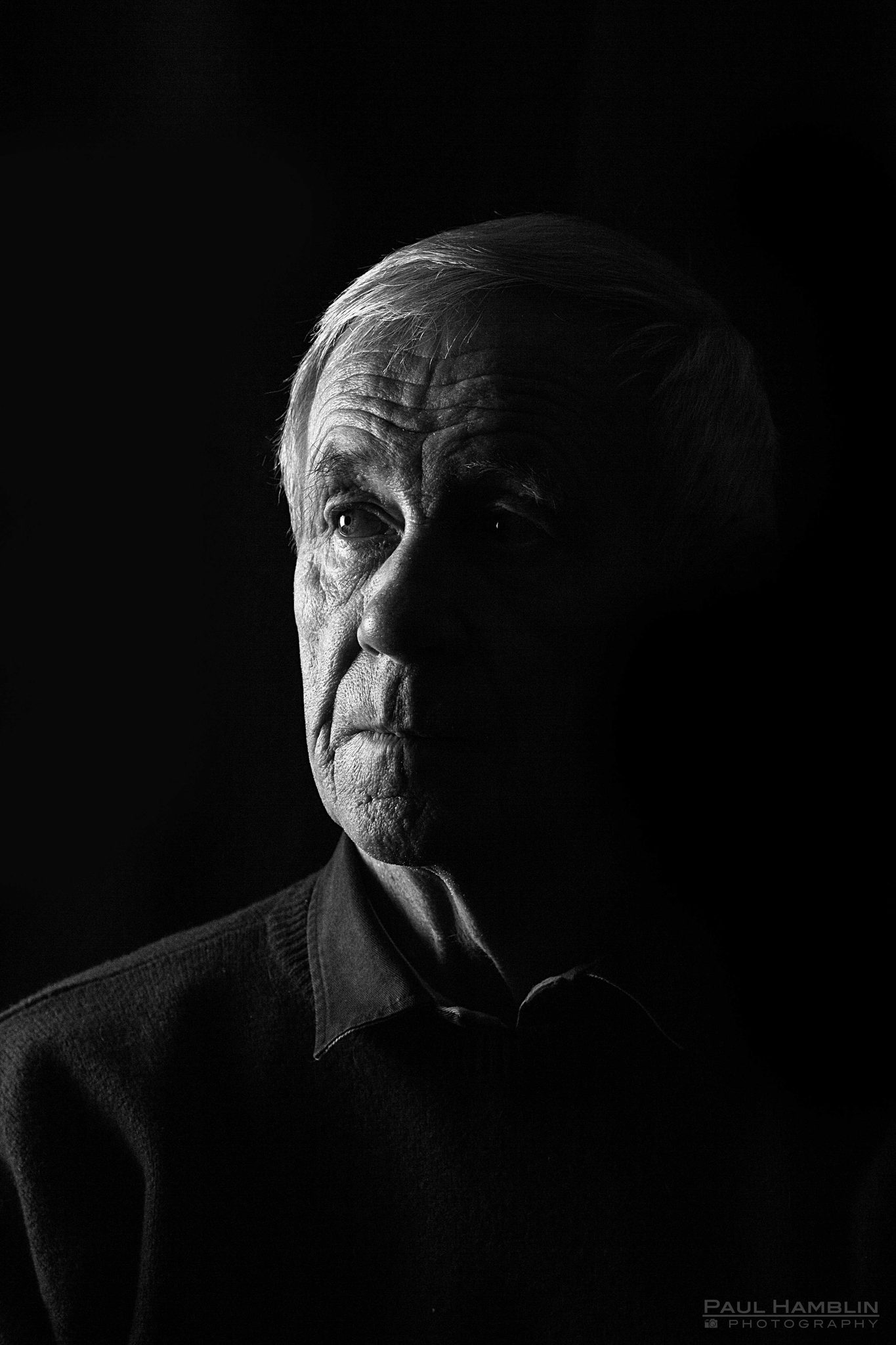 Man, ols, black, white. Portrait photograph by Paul Hamblin, finalist in the Shoot The Frame Portrait photography award, June 2014