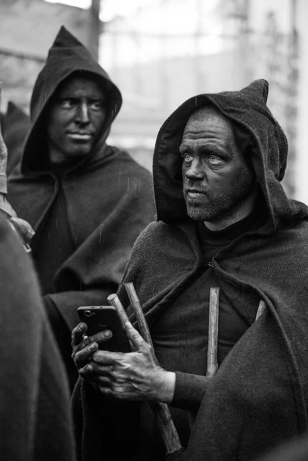 Hood, men, coat, black. Portrait photograph by Gianluca Muscas, finalist in the Shoot The Frame Portrait photography award, February 2015