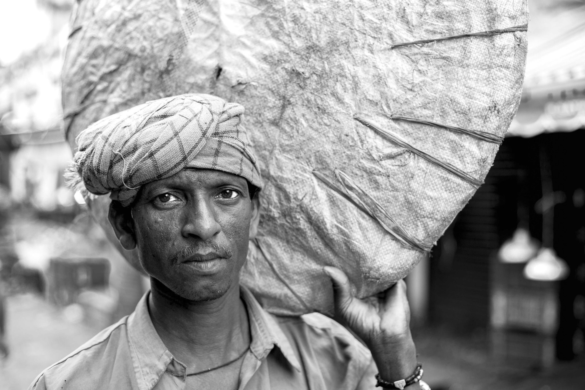Man, hood, face. Portrait photograph by Uday Arunachalam, finalist in the Shoot The Frame Portrait photography award, July 2015