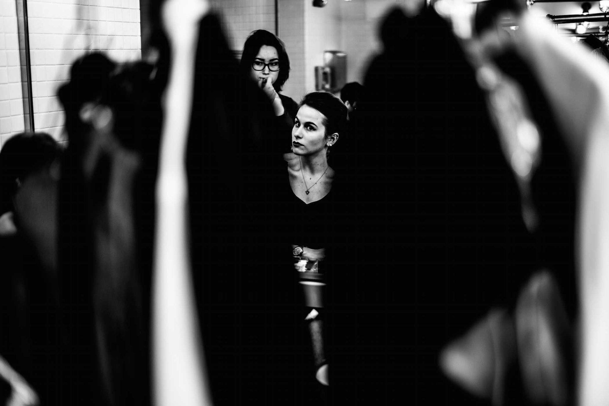 Woman, wardrobe, black. Portrait photograph by Hugo Hentoff, finalist in the Shoot The Frame Portrait photography award, February 2016