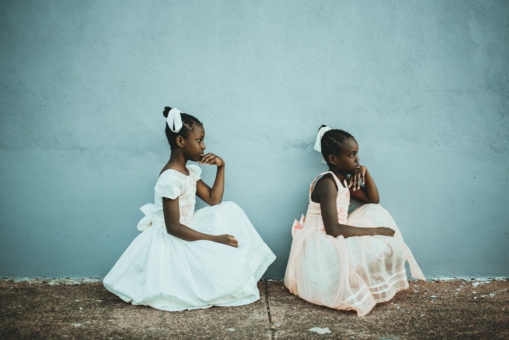 Children, dress, ribbons. Portrait photograph by Tati Itat, finalist in the Shoot The Frame Portrait photography award, July 2018