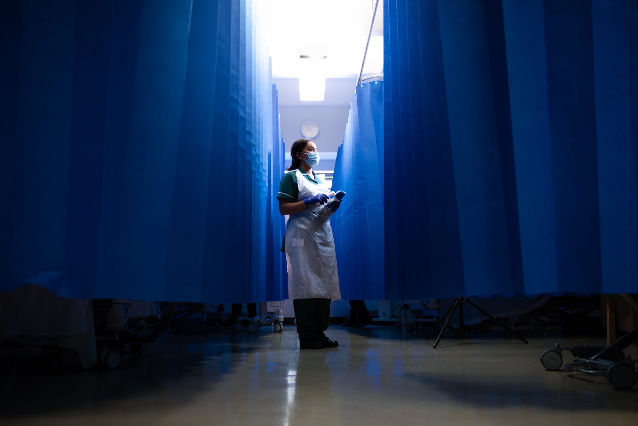 Champa - Therapist at the Covid Hospital, London, UK. Portrait photograph by Slater King, finalist in the Shoot The Frame Portrait photography award, January 2021