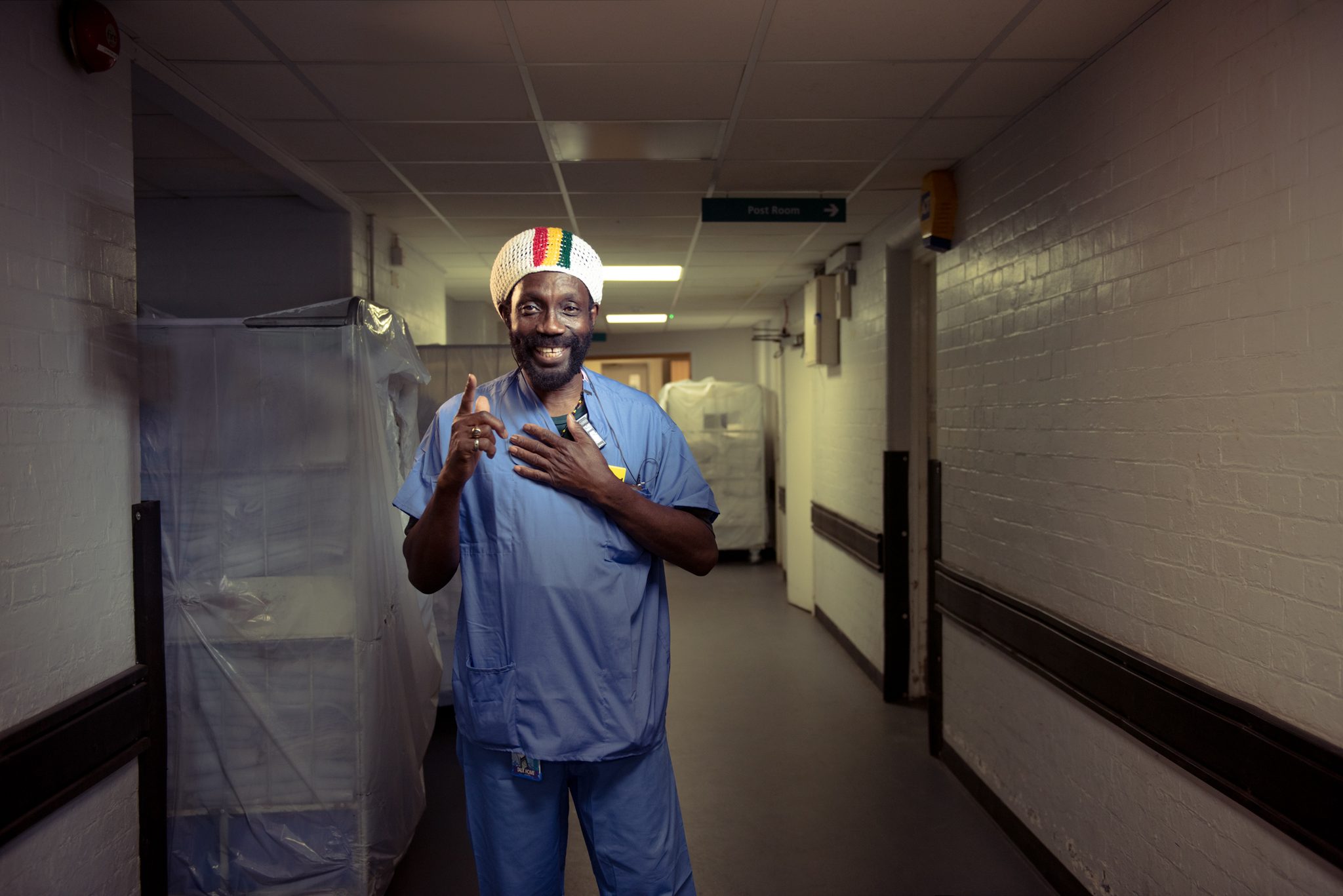 Cleveland - working at the Covid Hospital, London, UK. Portrait photograph by Slater King, winner of the Shoot The Frame Portrait photography award, January 2021