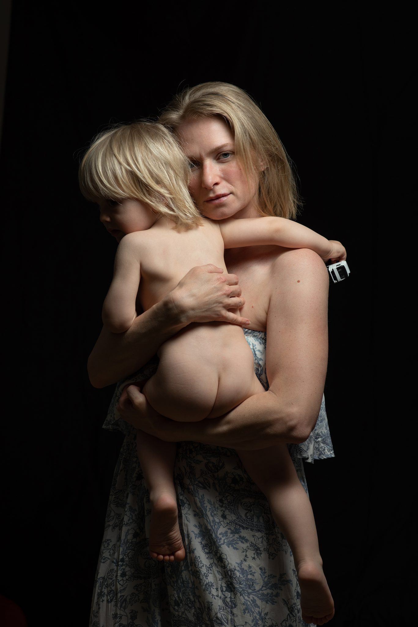 Self Portrait with a son. Portrait photograph by Olga Steinepreis, finalist in the Shoot The Frame Portrait photography award, June 2022