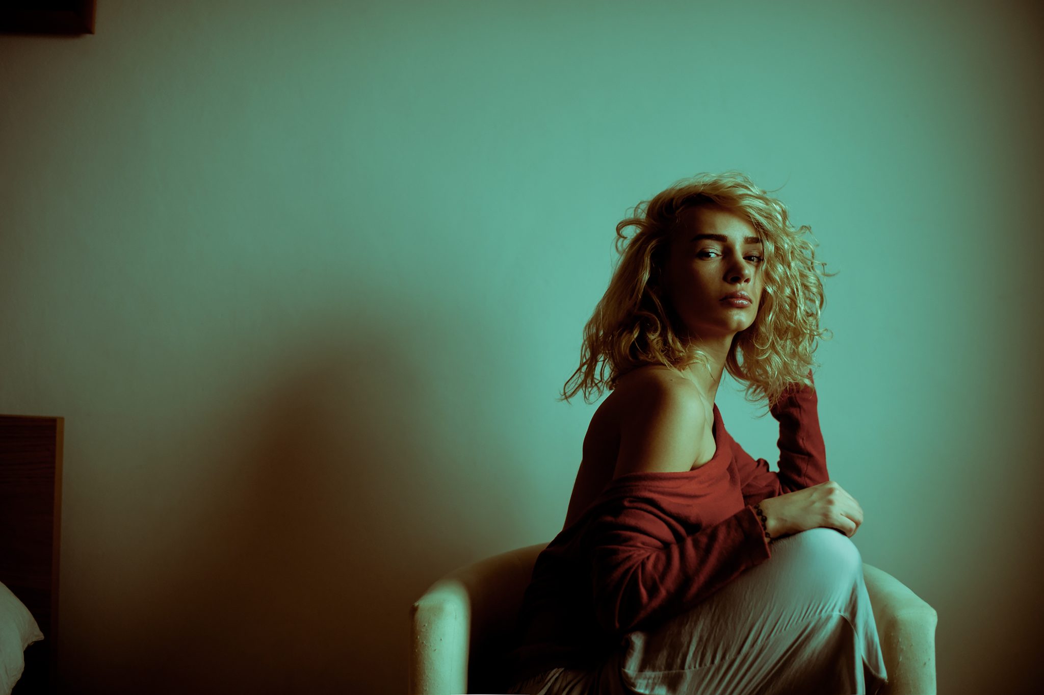 Blue, Bucuresti. Portrait photograph by Luiza Marinas, finalist in the Shoot The Frame Portrait photography award, February 2023
