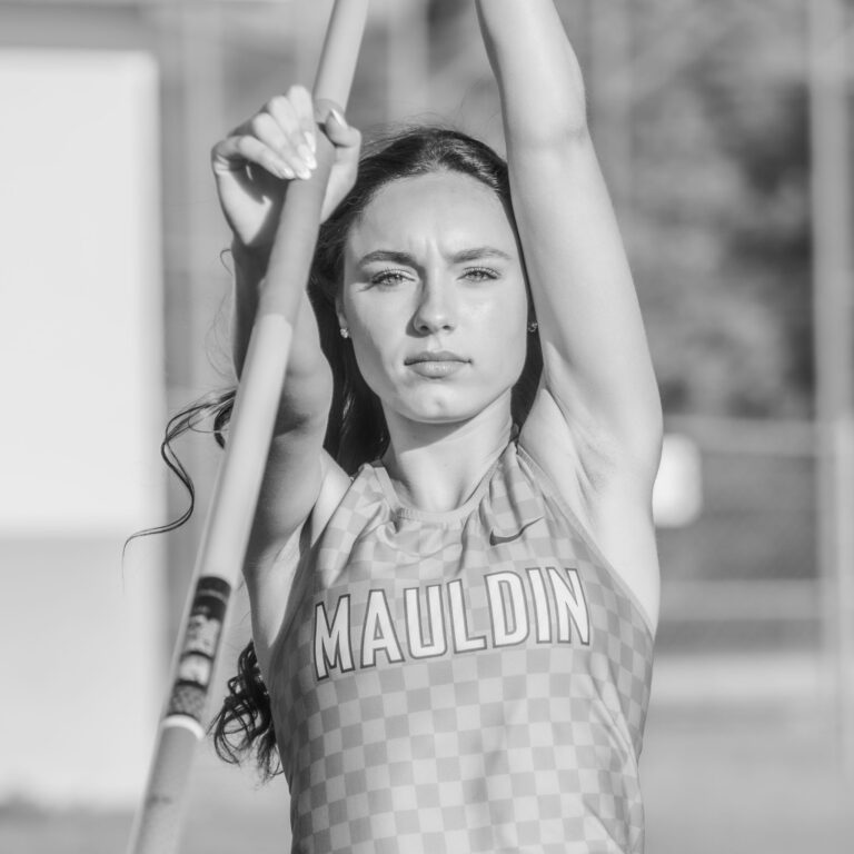 Senior Pole Vaulter, South Carolina, USA. Portrait photograph by Chris Bartus, finalist in the Shoot The Frame Portrait photography award, May 2023