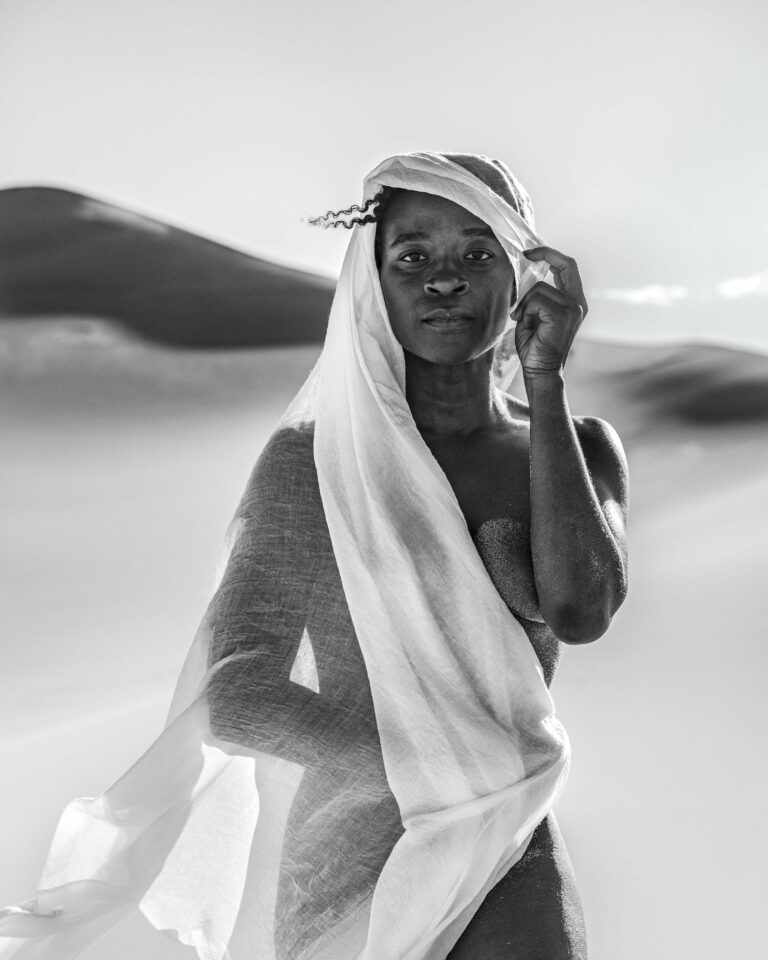 Woman of the Dunes, California, USA. Portrait photograph by Michael Potts, finalist in the Shoot The Frame Portrait photography award, May 2023