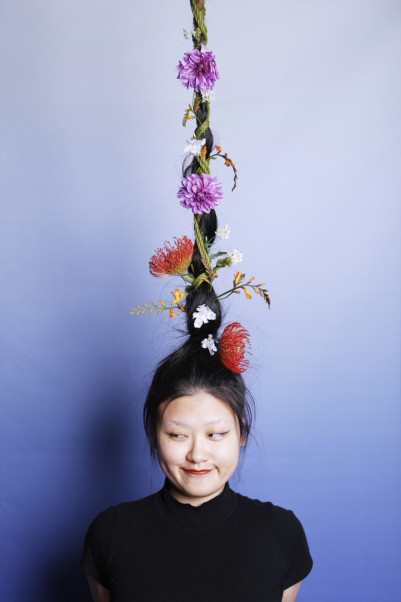 Flowers. Portrait photograph by Mosaic Cat, winner of the Shoot The Frame Portrait photography award, October 2023