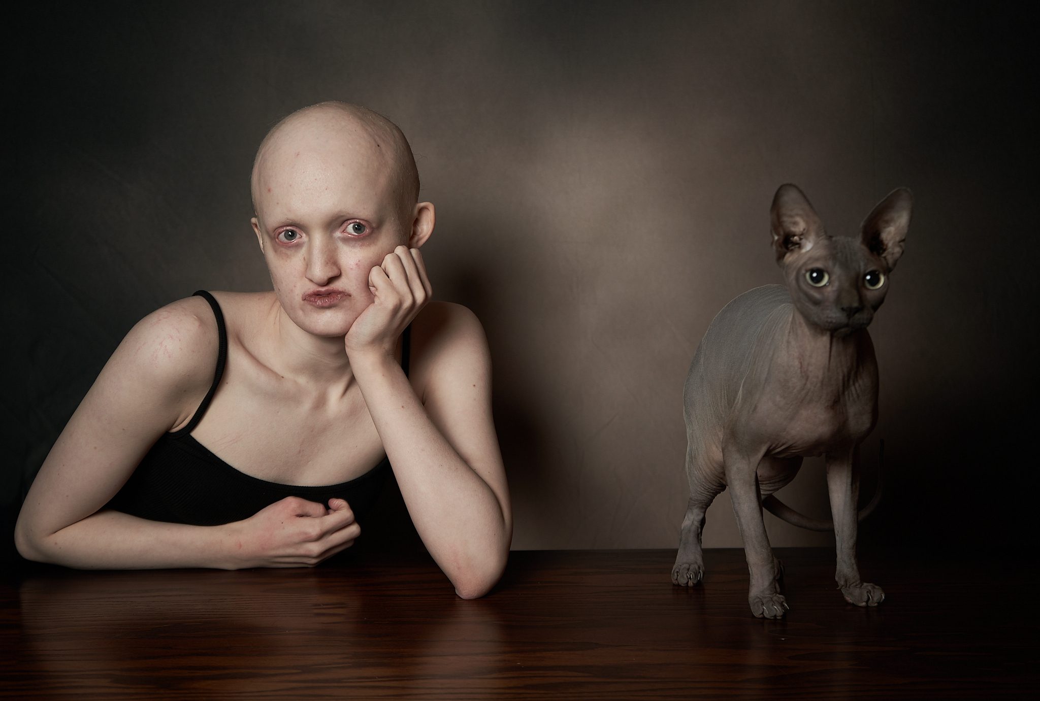 Hannah and Ramen, Yorkshire, UK. Portrait photograph by Debbie Todd, finalist in the Shoot The Frame Portrait photography award, December 2023