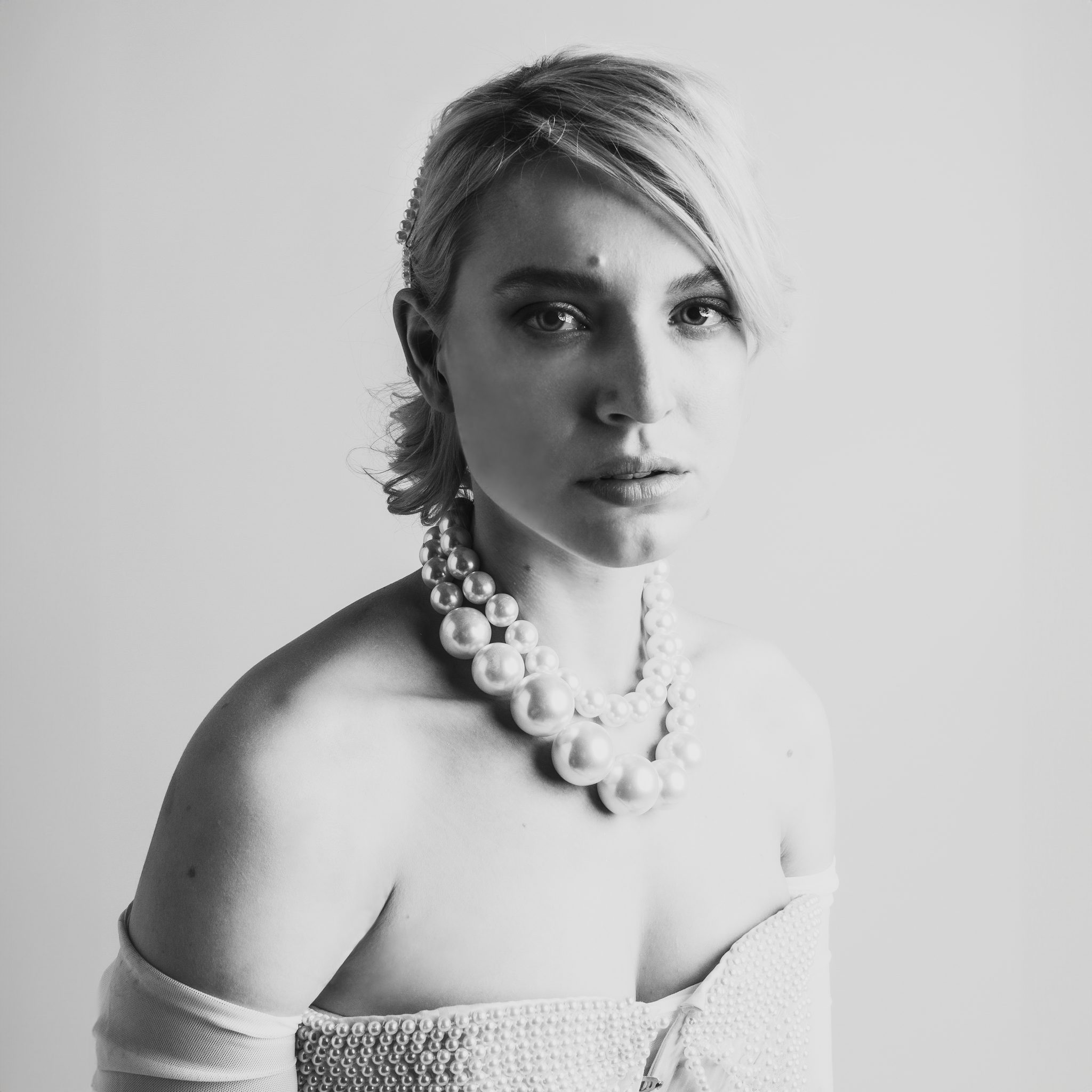 Zoe - Mother of Pearl, England, UK. Portrait photograph by Tim Copsey, finalist in the Shoot The Frame Portrait photography award, December 2023