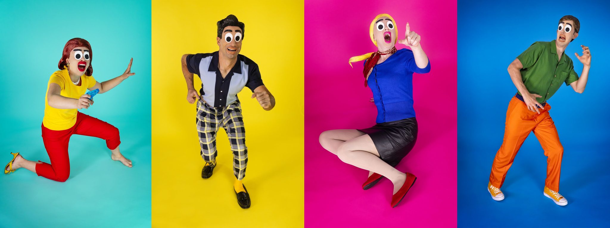 Horrified B-Movie Victims, Los Angeles, CA, USA. Portrait photograph by Greg McDonald, finalist in the Shoot The Frame Portrait photography award, December 2024
