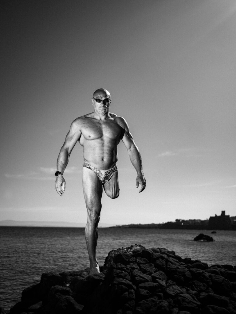 The Swimmer, Catania, Metropolitan city of Catania, Italy. Portrait photograph by Adam Docker, finalist in the Shoot The Frame Portrait photography award, January 2025