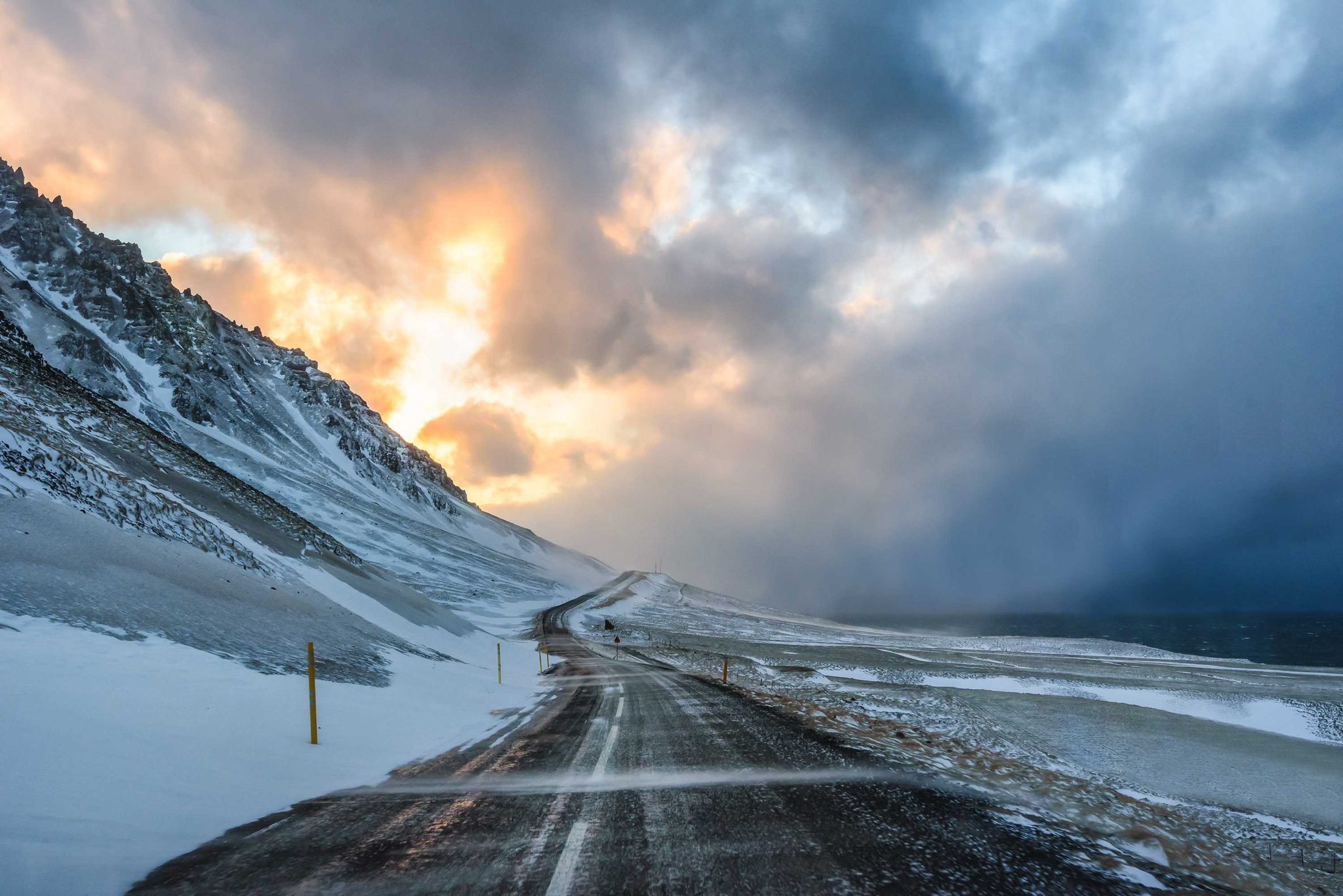 Road, highway, dark, hills. Landscape photograph by Curdin Wüthrich, finalist in the Shoot The Frame Landscape photography award, May 2015