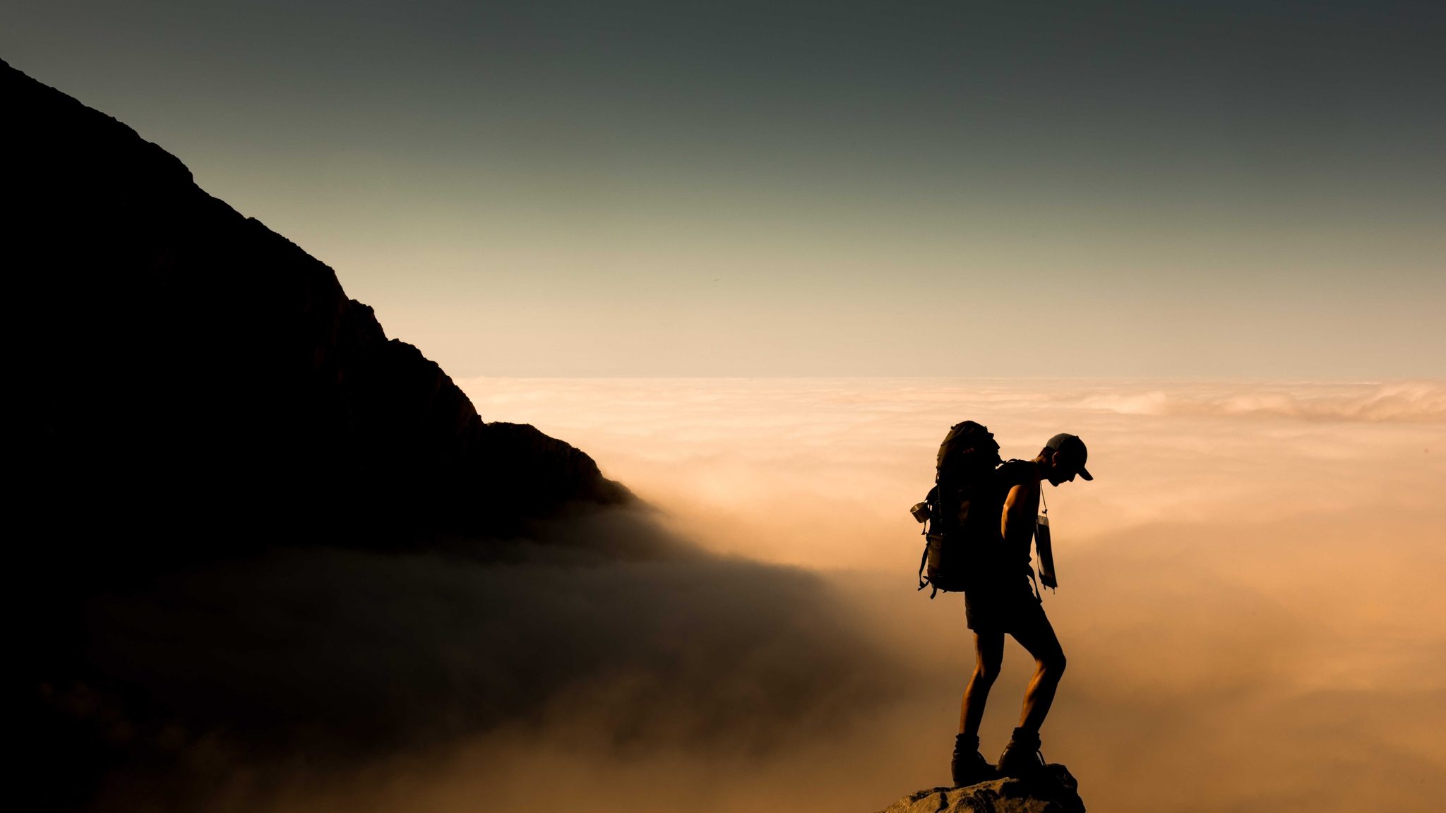 Peak, man, bag, hills. Landscape photograph by Benedict Grey, finalist in the Shoot The Frame Landscape photography award, July 2015