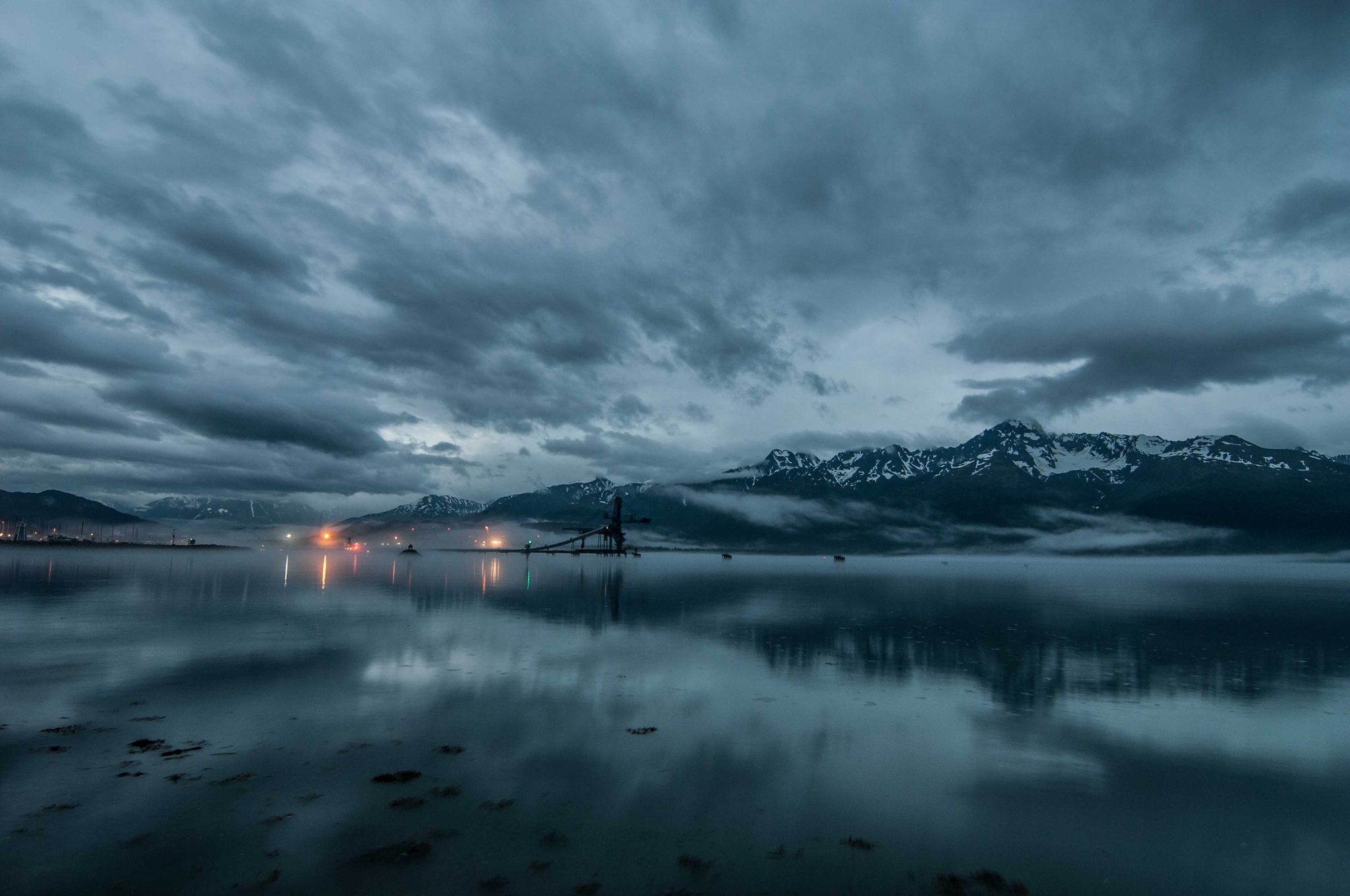 Sky, water, hills, lights. Landscape photograph by Dominic Carbonneau, finalist in the Shoot The Frame Landscape photography award, August 2015