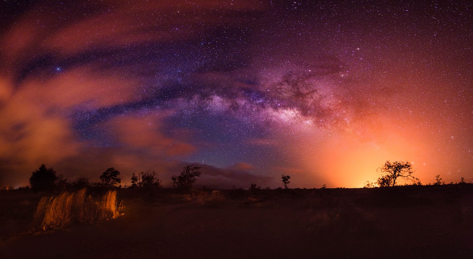 View, sky, stars, trees. Landscape photograph by Prajit Ravindran, finalist in the Shoot The Frame Landscape photography award, July 2016