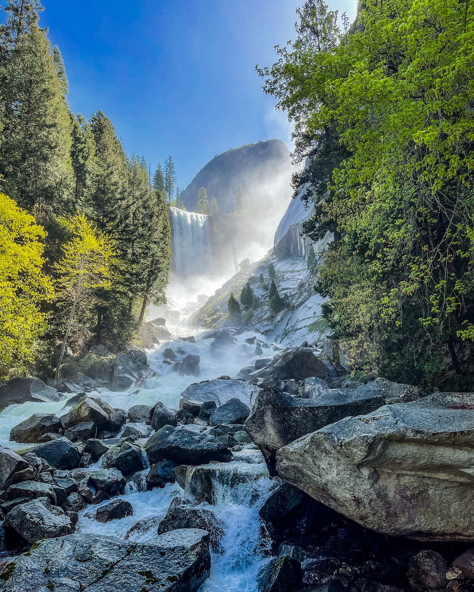 Mist Trail... Yosemite, Yosemite Valley, CA 95389, USA. Landscape photograph by Daniel Haniger, finalist in the Shoot The Frame Landscape photography award, August 2022