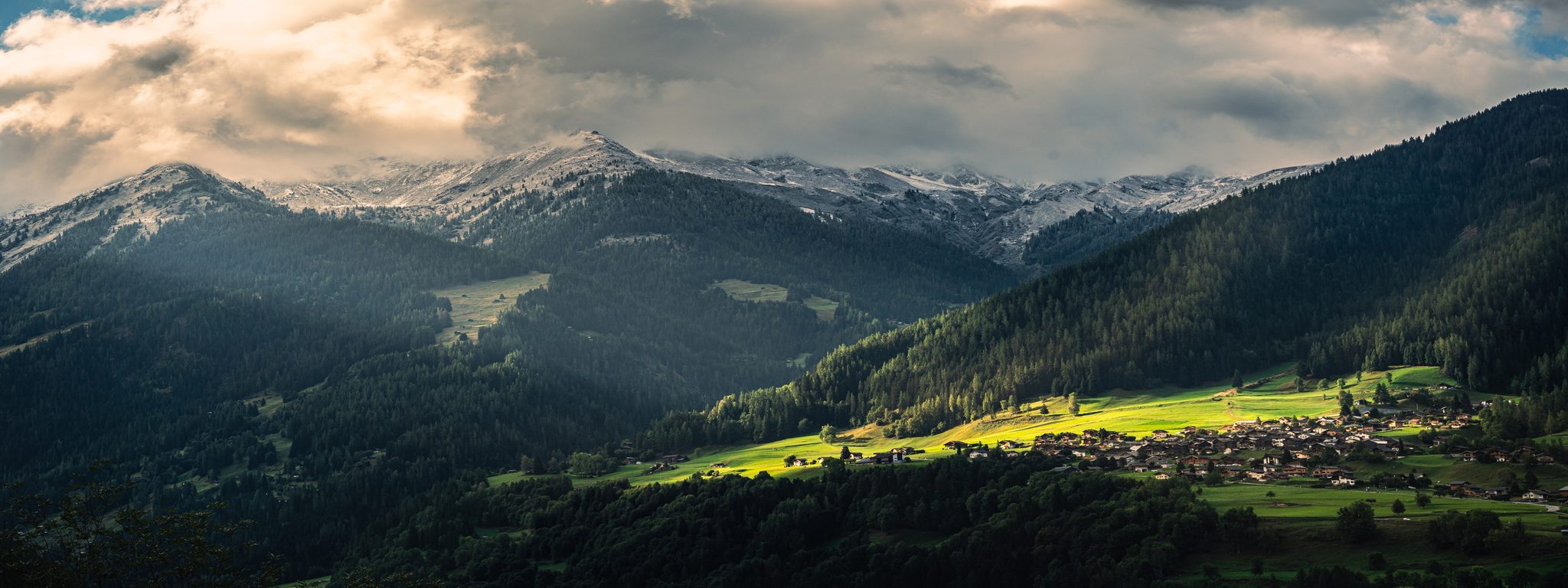 Light discovers, Verbier-Village, 1936 Val de Bagnes, Suisse. Landscape photograph by Santiago Lavanchy, finalist in the Shoot The Frame Landscape photography award, September 2022