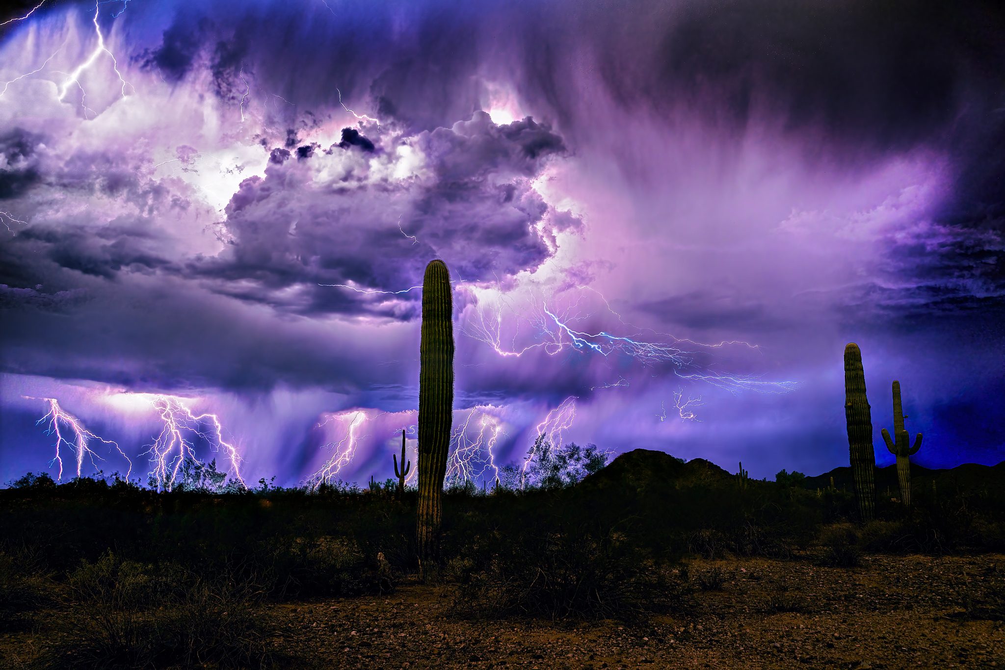 Blue Light Special, Peoria, Az. Landscape photograph by Ed Mitchell, finalist in the Shoot The Frame Landscape photography award, October 2022