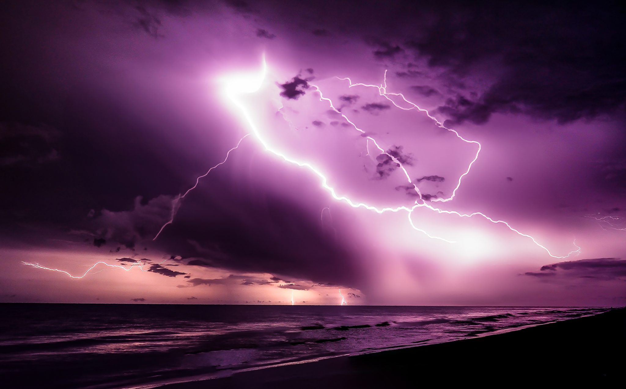 Electric Drama over Indian Shores, Indian Shores, FL, USA. Landscape photograph by Christy Mandeville, finalist in the Shoot The Frame Landscape photography award, March 2024