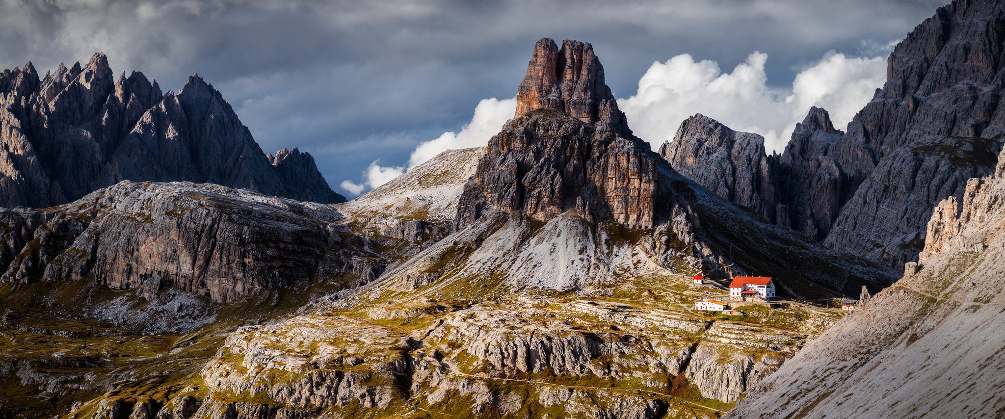Rifugio Locatelli_Forcella di Toblin, Dolomites Italy. Landscape photograph by Tim Burgess, finalist in the Shoot The Frame Landscape photography award, November 2024