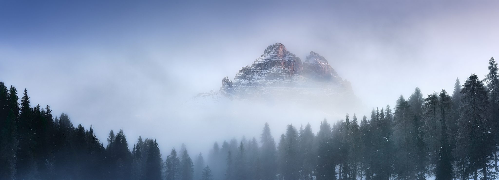 Tre Cume di laveredo, Lake Antorno. Landscape photograph by Tim Burgess, finalist in the Shoot The Frame Landscape photography award, December 2024